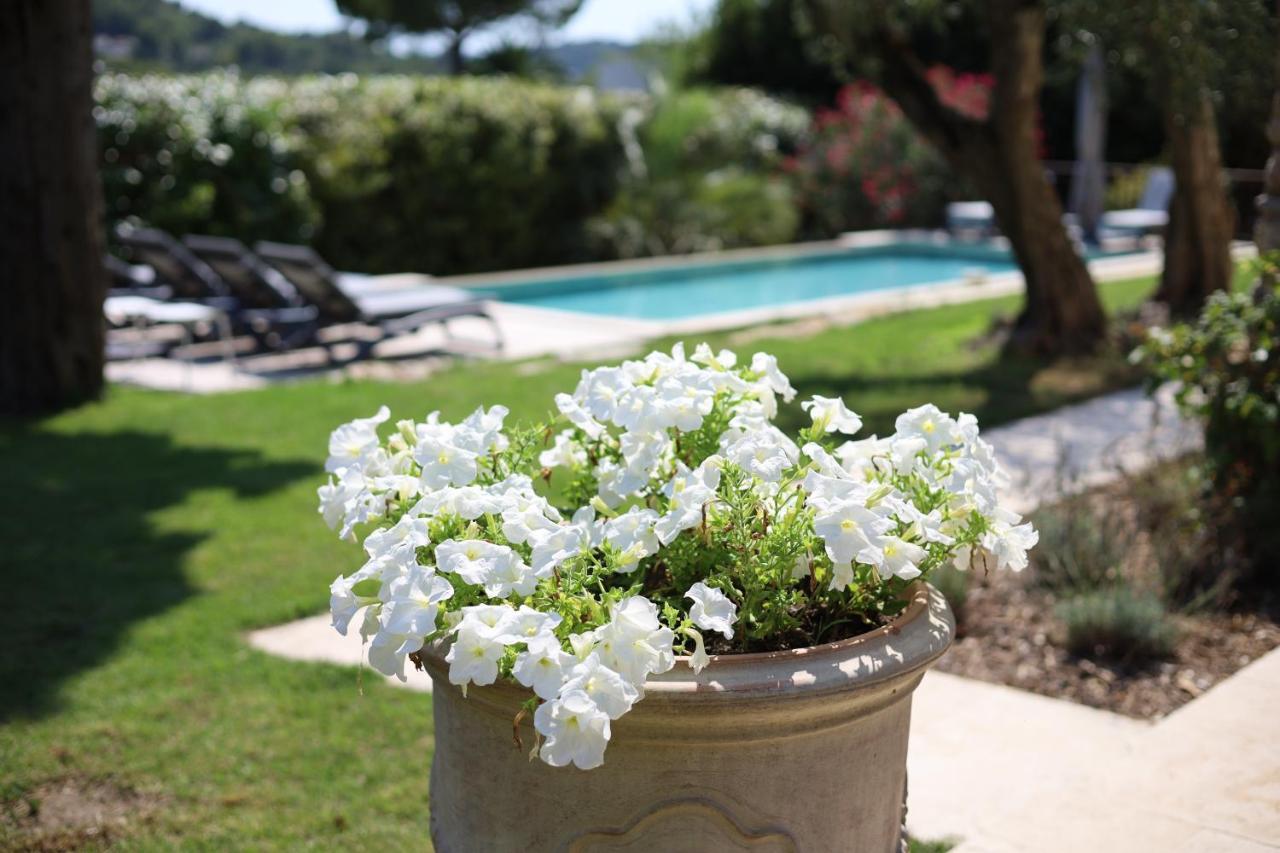 L'Elegante Bastide En Pierre Avec Vue Sur Le Vieux Village De Mougins Bagian luar foto